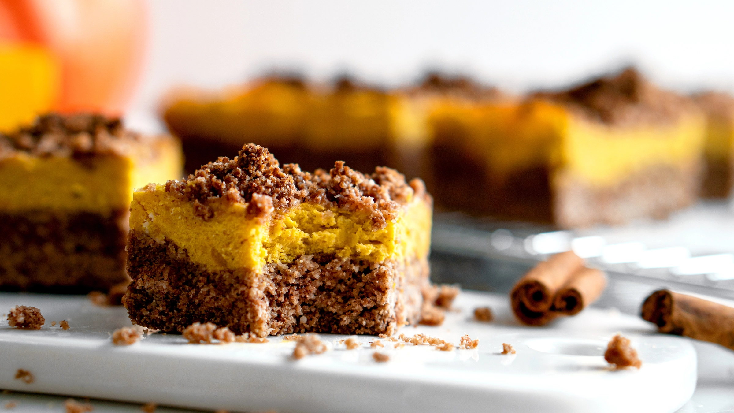 Gingerbread Pumpkin Cheesecake Bars freelance food photographer