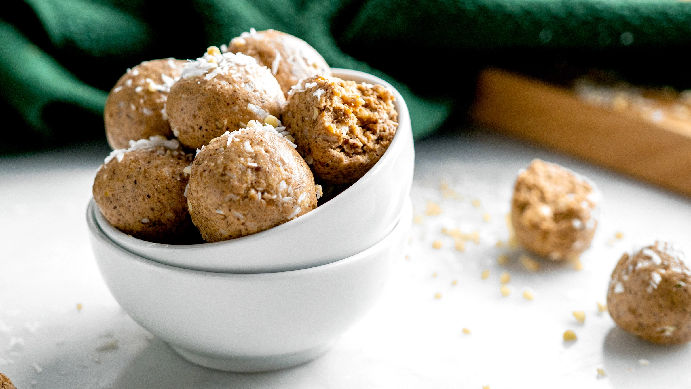 Keto Almond Protein Breakfast Balls freelance food photographer