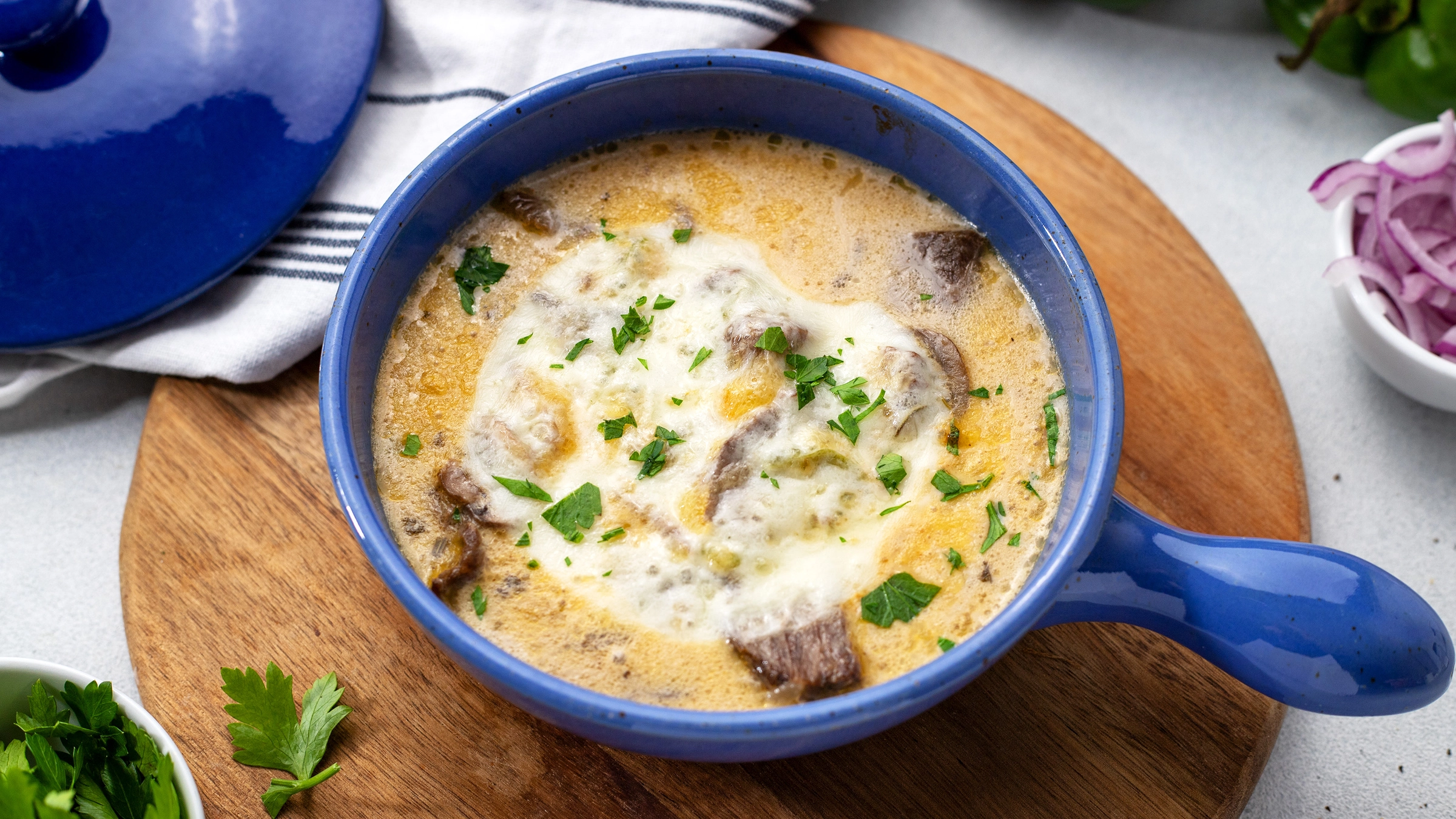 Keto Cheesesteak Soup freelance food photographer