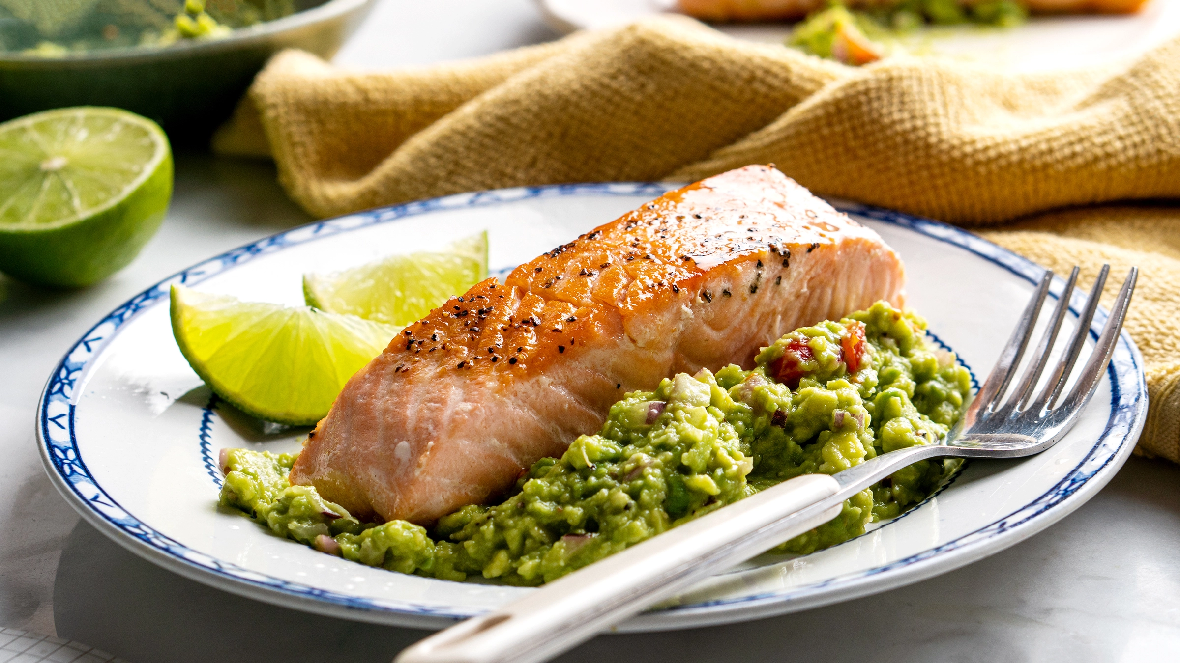 Keto Seared Salmon with Guacamole freelance food photographer