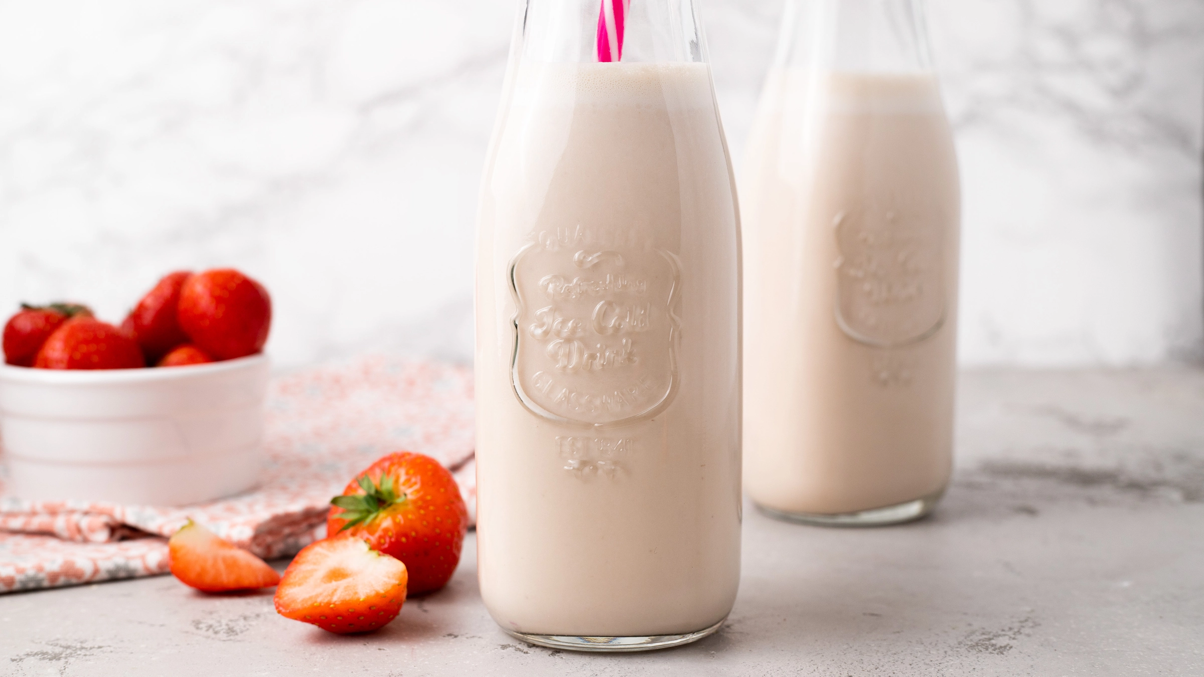 Keto Strawberry Cheesecake Shake freelance food photographer