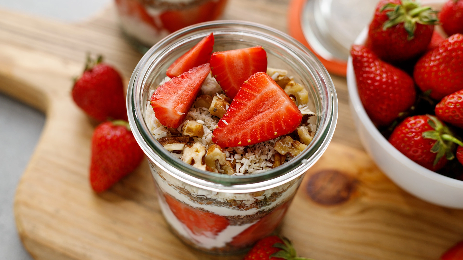 Keto Strawberry Chia Parfait freelance food photographer