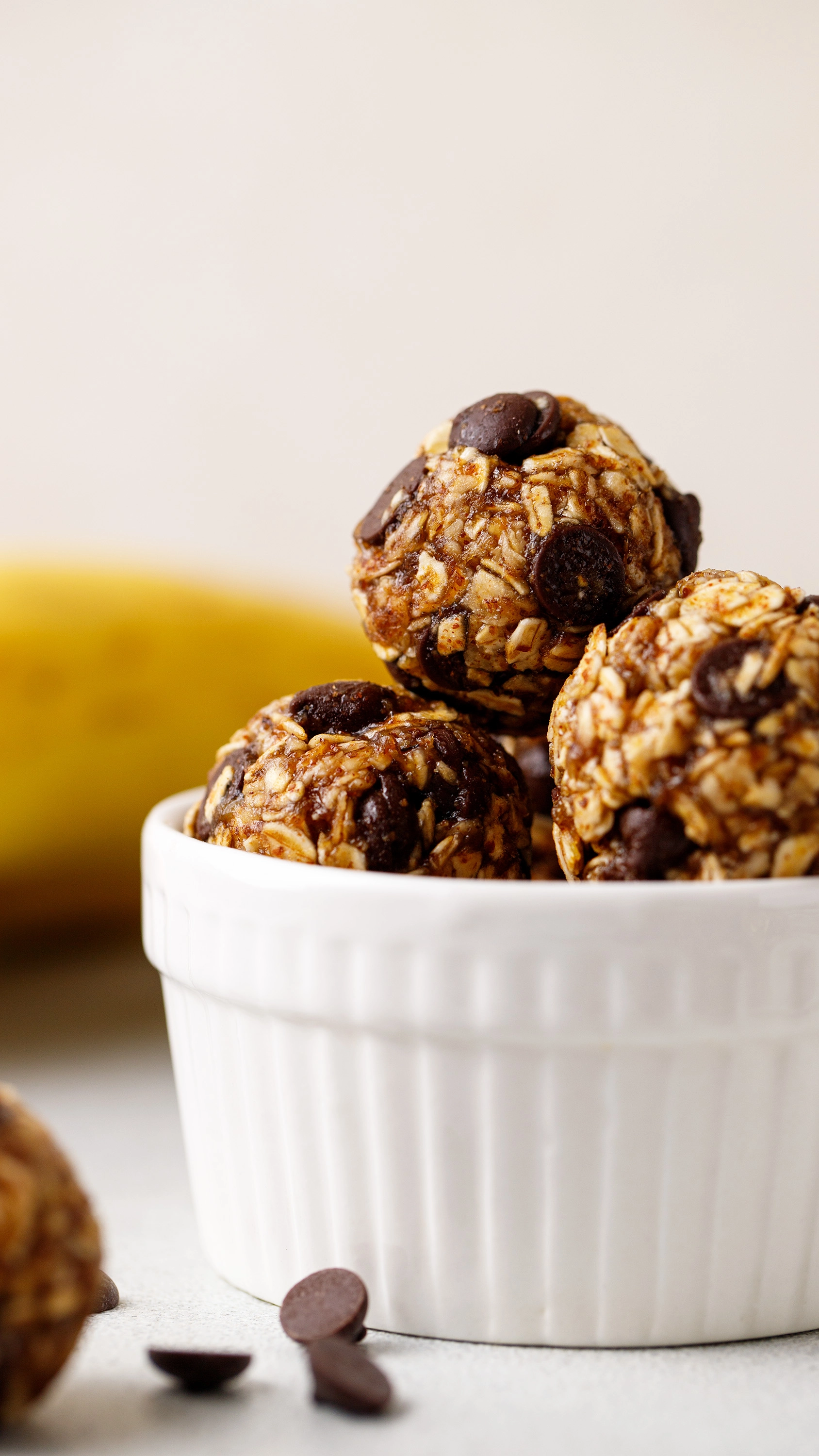 No-Bake Banana Oatmeal Balls recipe photography